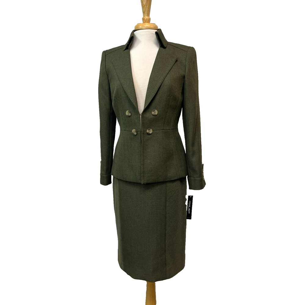 Antonio Melani NWT Elvin Blazer Tristany Pencil Skirt Loden Green Hook Close 6